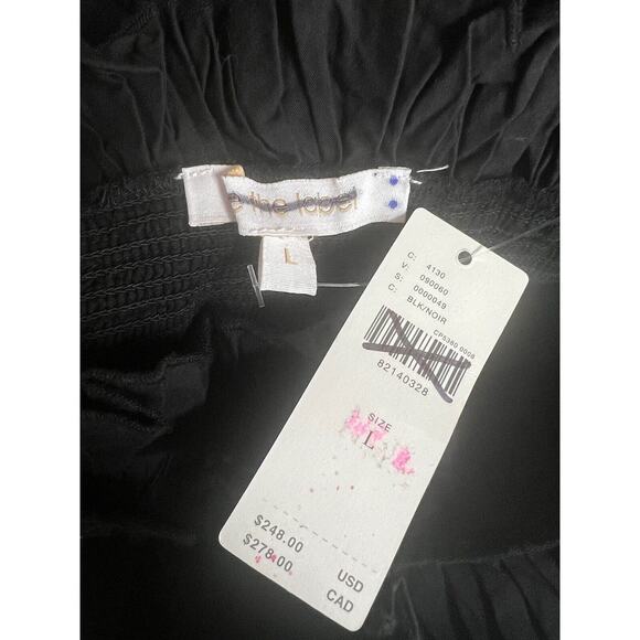 Anthropologie Love The Label Off The Shoulder Tiered Black Mini Dress Size Large - Picture 10 of 10